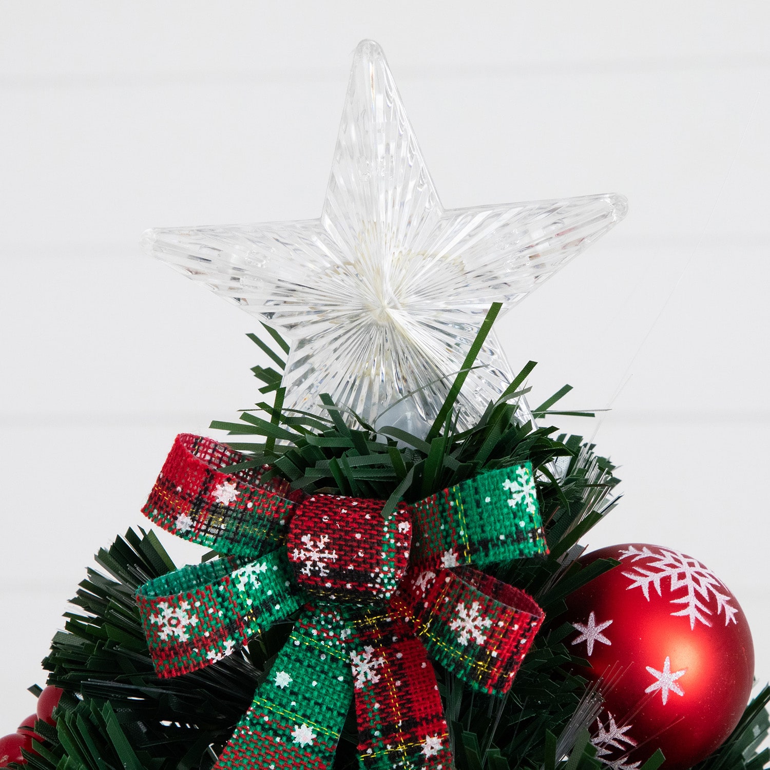 Nearly Natural Pre-Lit Fiber Optic Cosmopolitan Star Topped Artificial  With Decorative Planter 2 Foot Pre-Lit Potted Fir Christmas Tree
