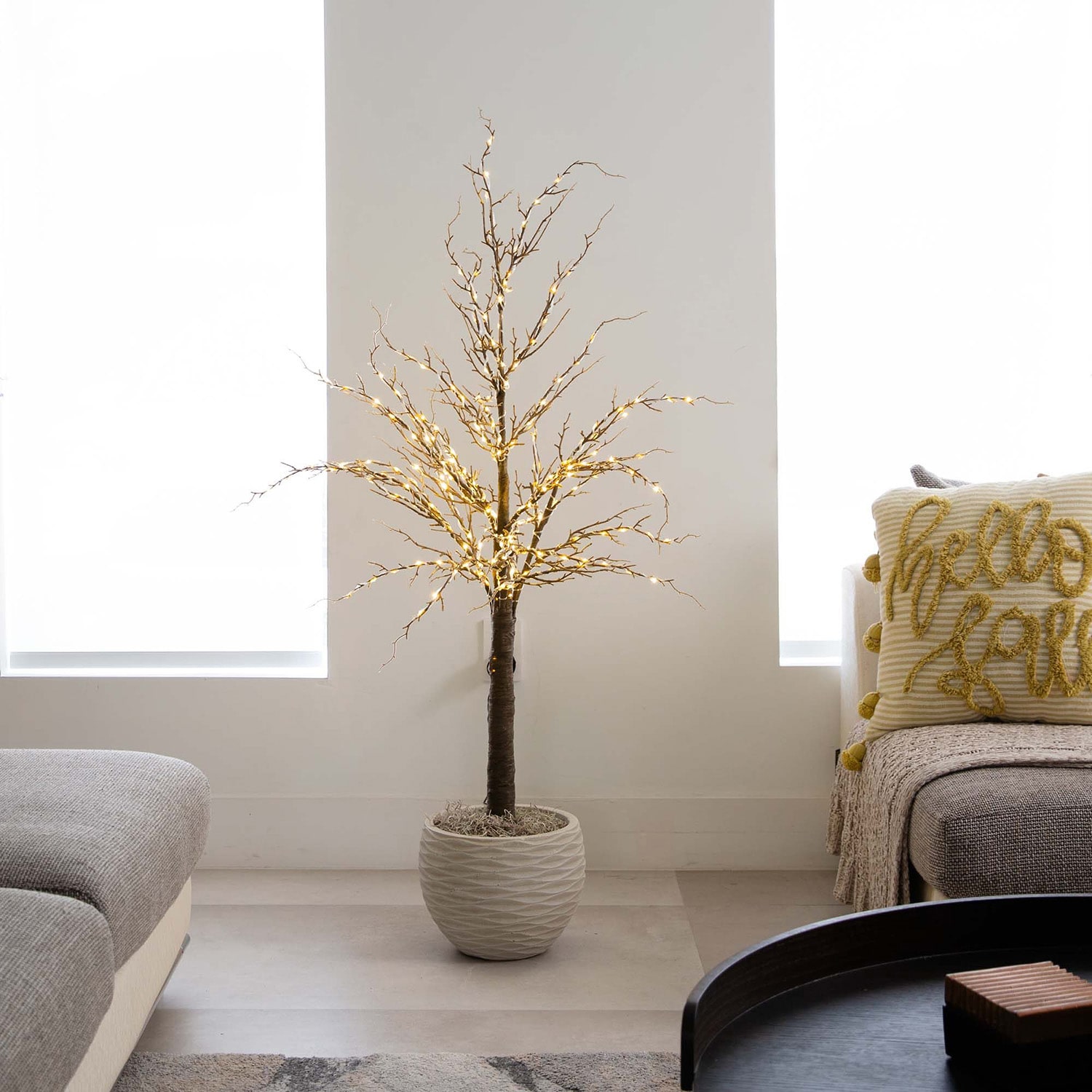 Nearly Natural 4ft Pre-Lit Artificial Twig With 240 Warm White Led Lights 4 Foot Pre-Lit Christmas Tree