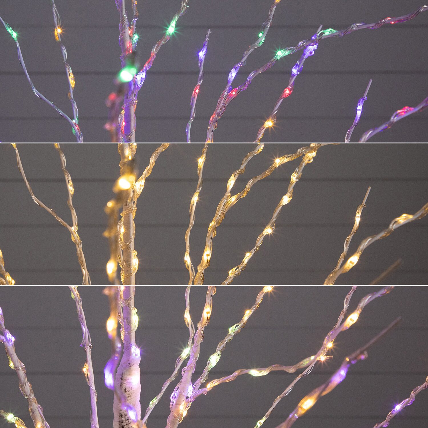 Nearly Natural Pre-Lit Artificial White Birch With 240 Color Changing Led Lights 4 Foot Pre-Lit Birch Christmas Tree