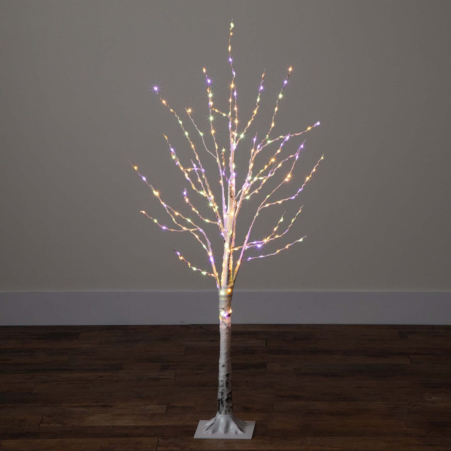 Nearly Natural Pre-Lit Artificial White Birch With 240 Color Changing Led Lights 4 Foot Pre-Lit Birch Christmas Tree