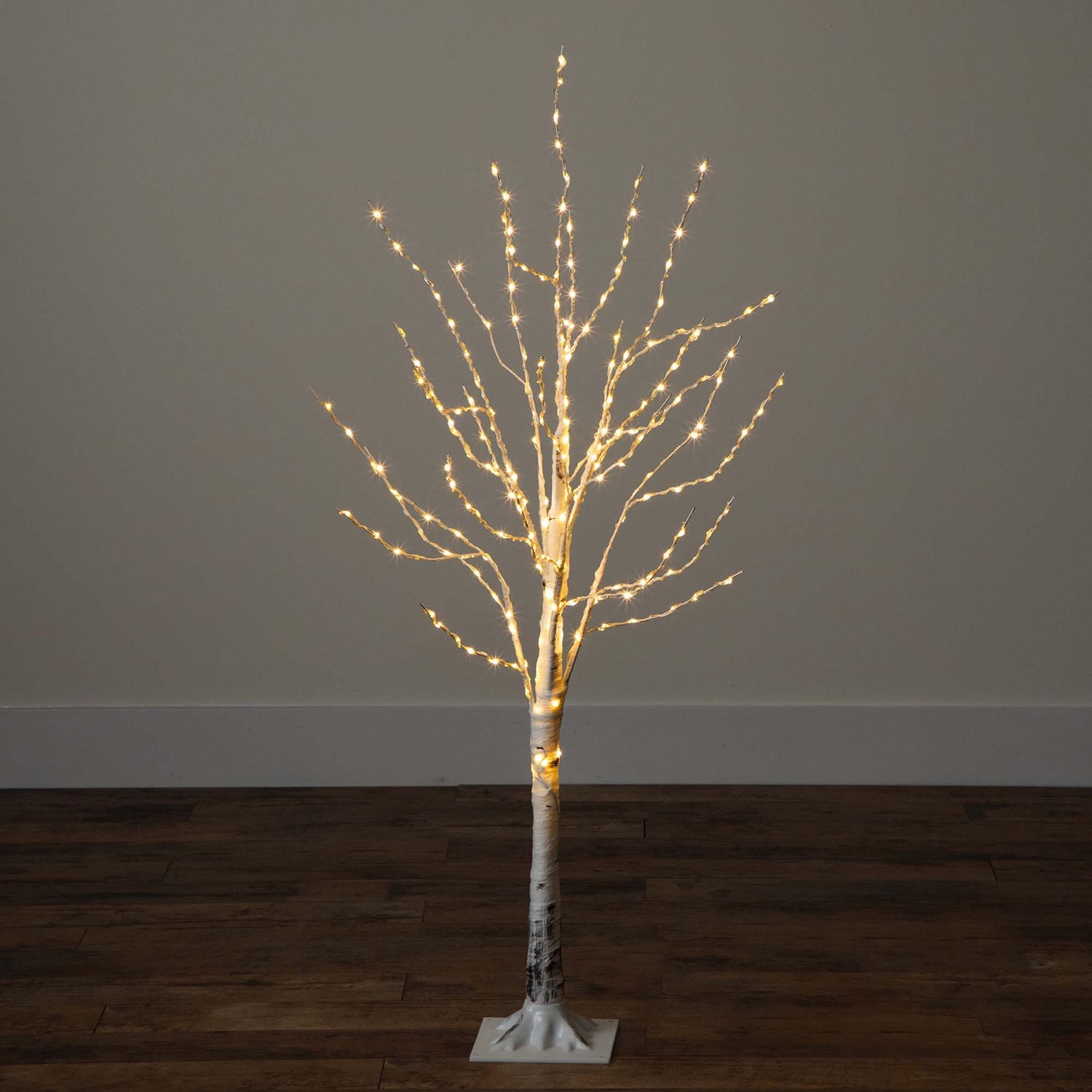 Nearly Natural Pre-Lit Artificial White Birch With 240 Color Changing Led Lights 4 Foot Pre-Lit Birch Christmas Tree