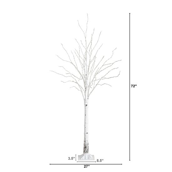 Nearly Natural Pre-Lit Artificial White Birch With 400 Color Changing Led Lights 6 Foot Pre-Lit Birch Christmas Tree