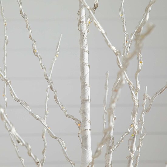 Nearly Natural Pre-Lit Artificial White Birch With 400 Color Changing Led Lights 6 Foot Pre-Lit Birch Christmas Tree