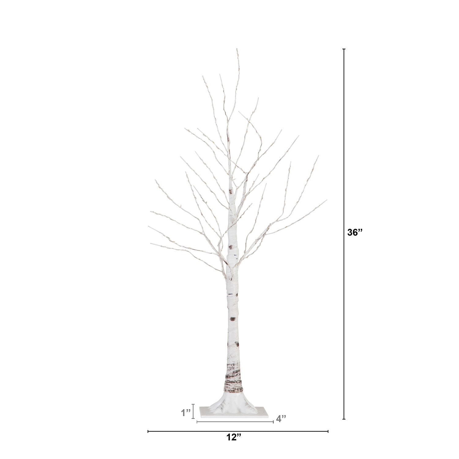 Nearly Natural 3ft Pre-Lit Artificial White Birch With 120 Warm White Led Lights 3 Foot Pre-Lit Birch Christmas Tree
