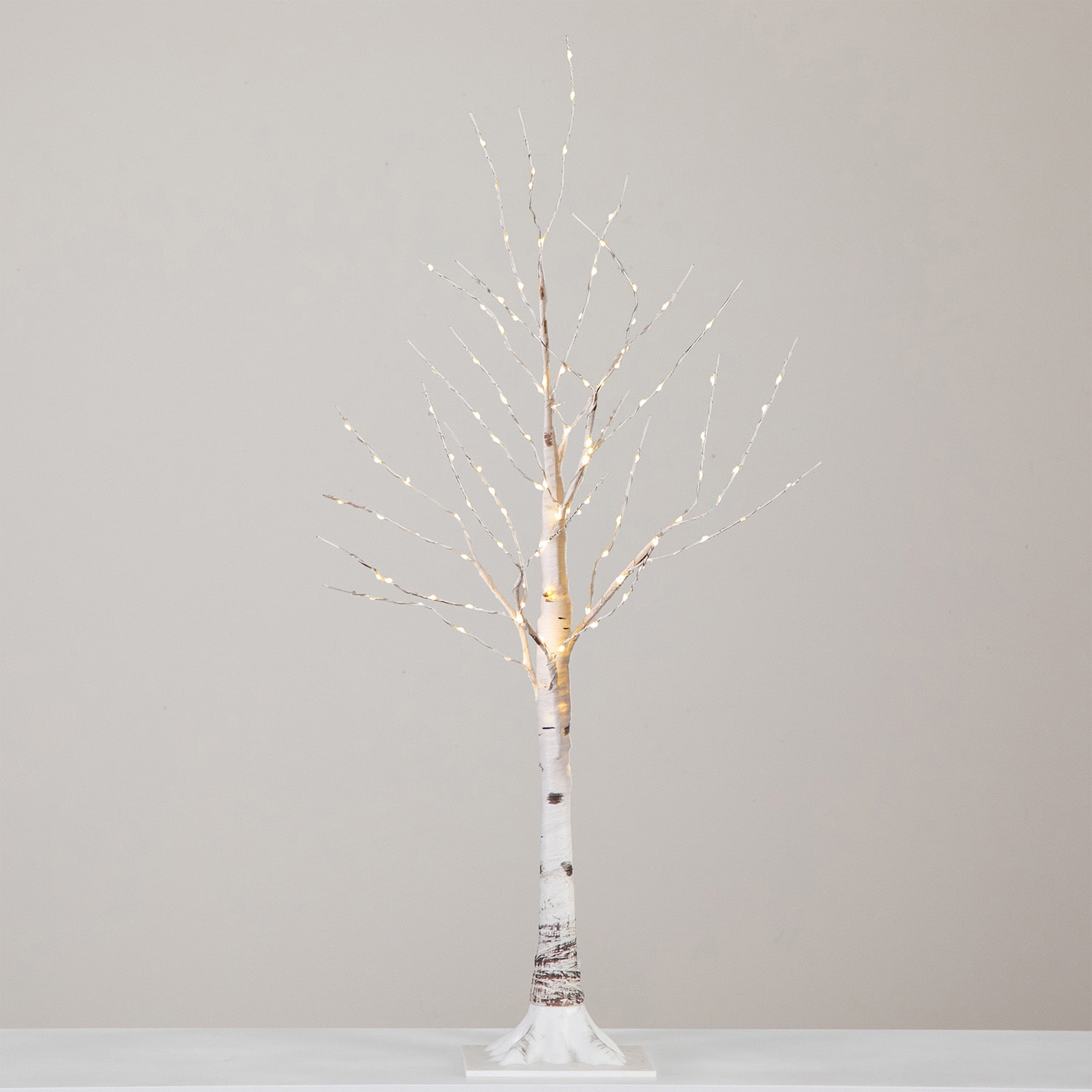 Nearly Natural 3ft Pre-Lit Artificial White Birch With 120 Warm White Led Lights 3 Foot Pre-Lit Birch Christmas Tree