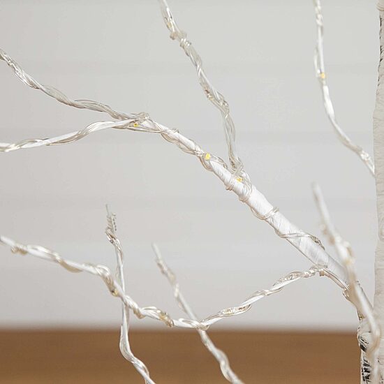 Nearly Natural 4ft Pre-Lit Artificial White Birch With 180 Warm White Led Lights 4 Foot Pre-Lit Birch Christmas Tree