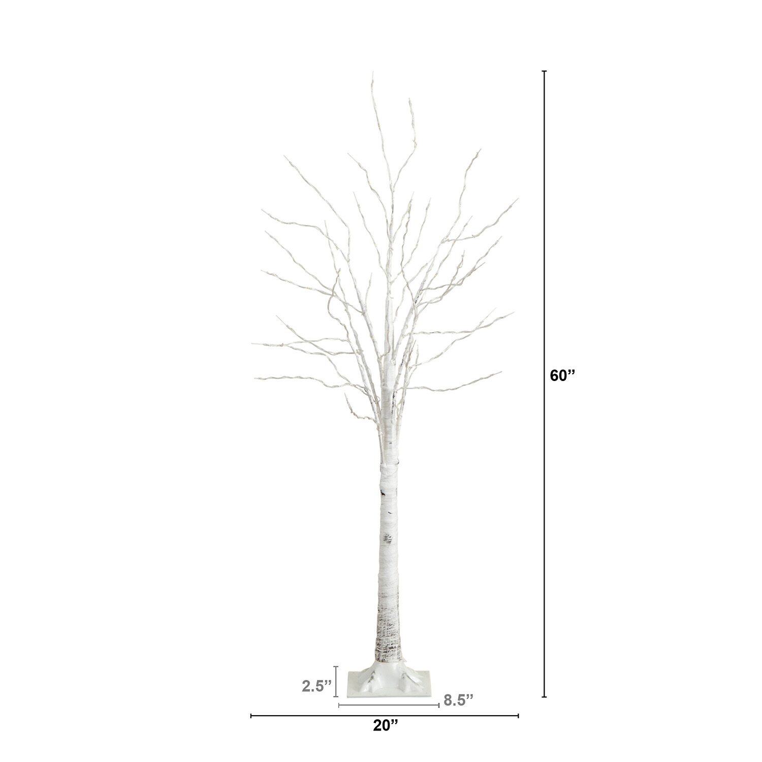 Nearly Natural 5ft Pre-Lit Artificial White Birch With 240 Warm White Led Lights 5 Foot Pre-Lit Birch Christmas Tree