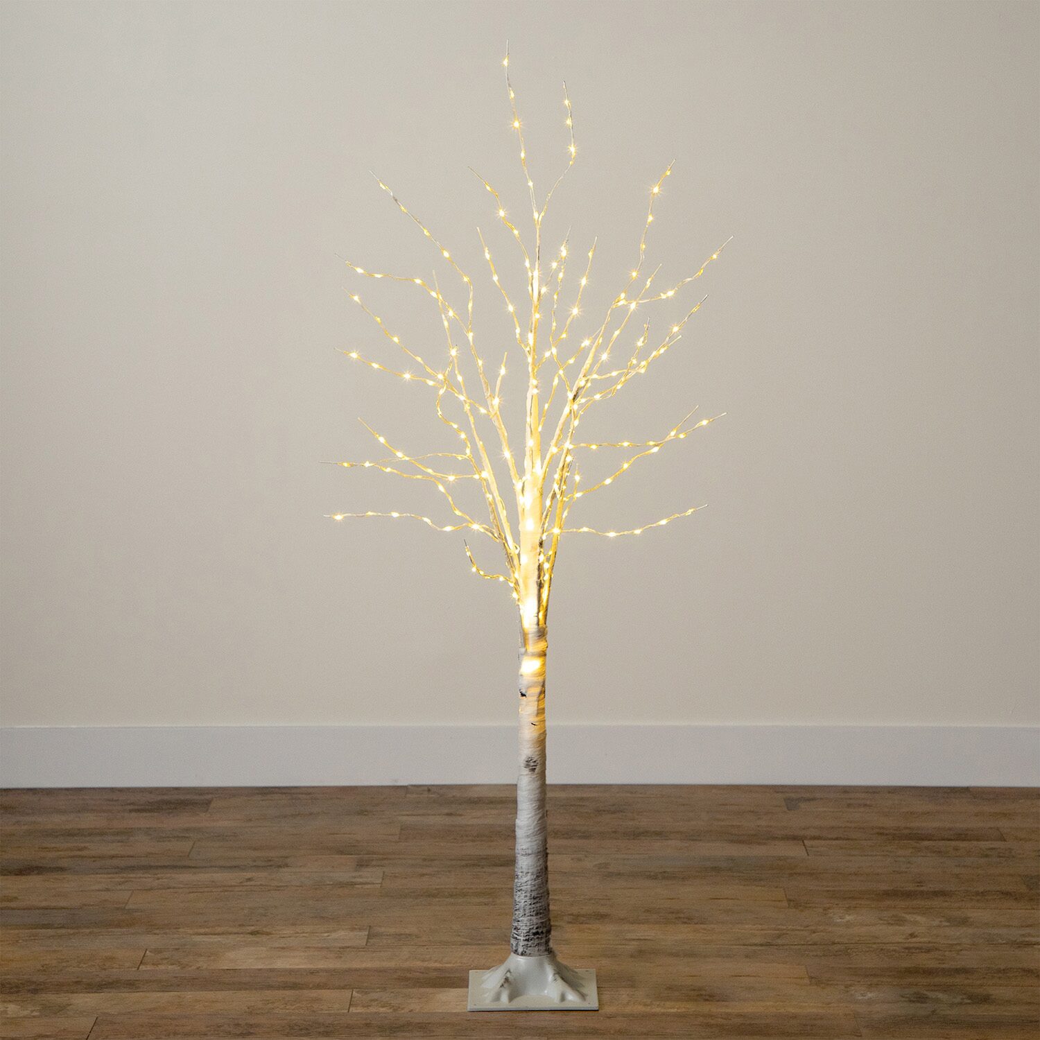 Nearly Natural 5ft Pre-Lit Artificial White Birch With 240 Warm White Led Lights 5 Foot Pre-Lit Birch Christmas Tree