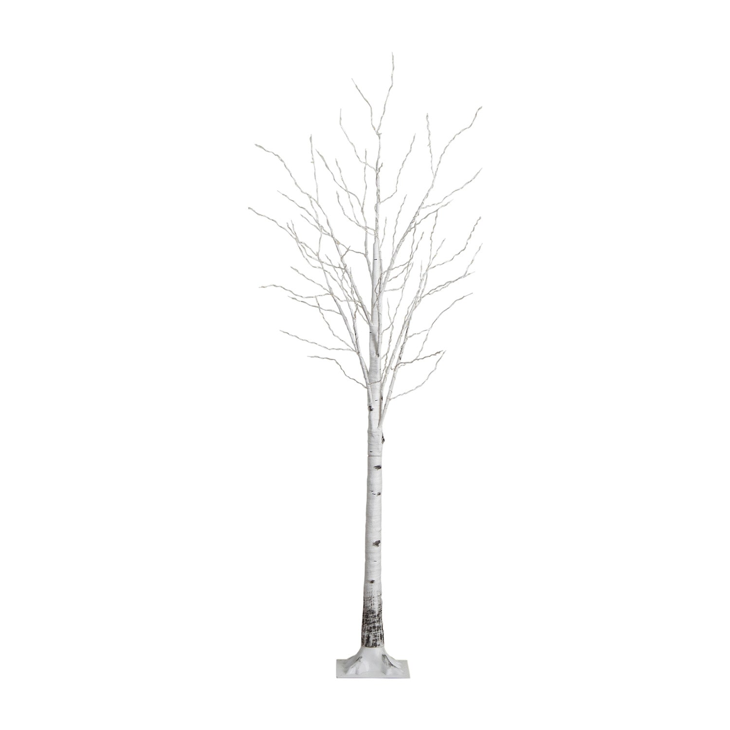 Nearly Natural 7ft Pre-Lit Artificial White Birch With 400 Warm White Led Lights 7 Foot Pre-Lit Birch Christmas Tree
