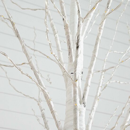 Nearly Natural 7ft Pre-Lit Artificial White Birch With 400 Warm White Led Lights 7 Foot Pre-Lit Birch Christmas Tree