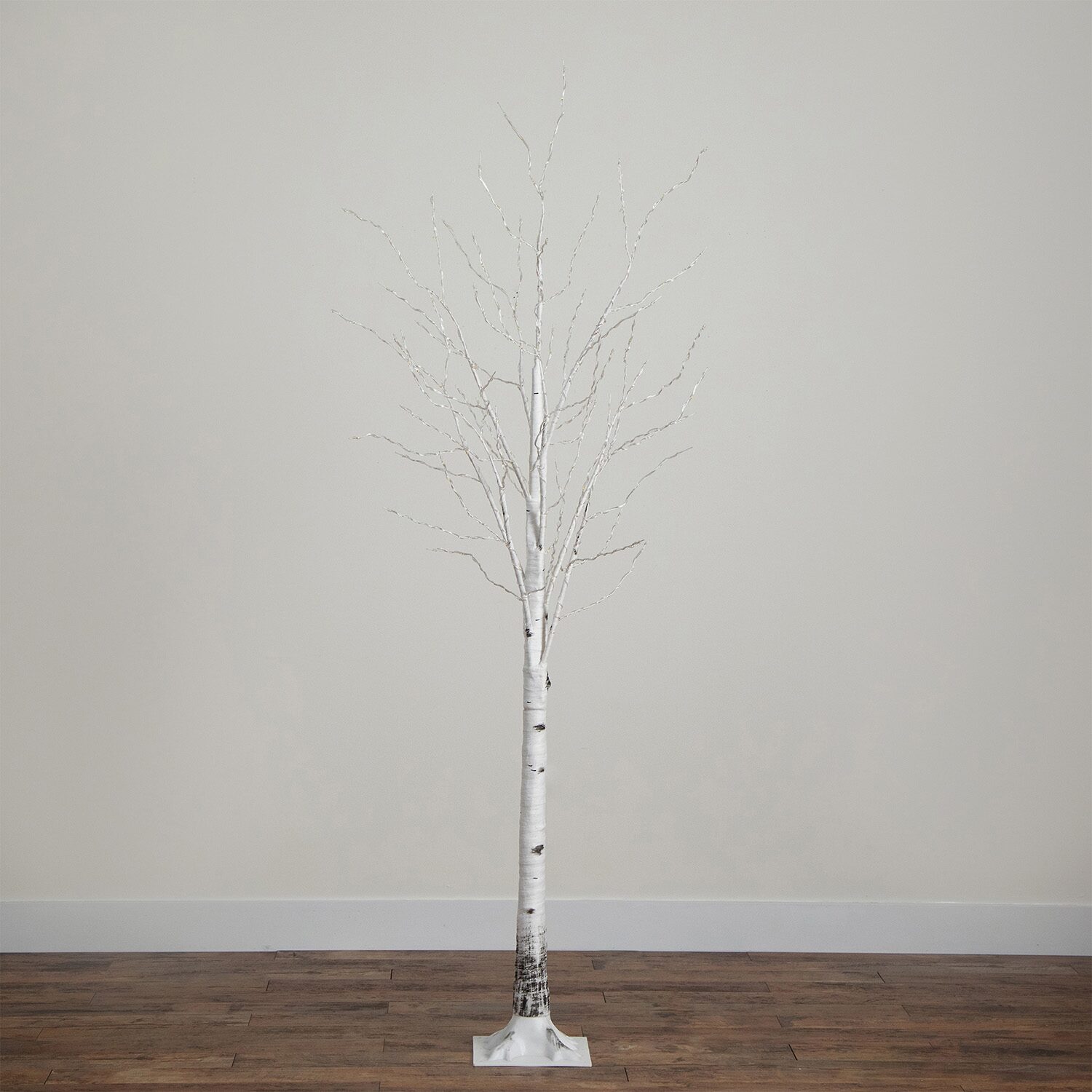 Nearly Natural 7ft Pre-Lit Artificial White Birch With 400 Warm White Led Lights 7 Foot Pre-Lit Birch Christmas Tree