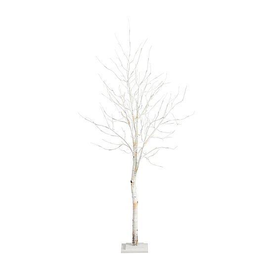 Nearly Natural Pre-Lit Artificial White Birch  With 90 White Led Lights 6 Foot Pre-Lit Birch Christmas Tree