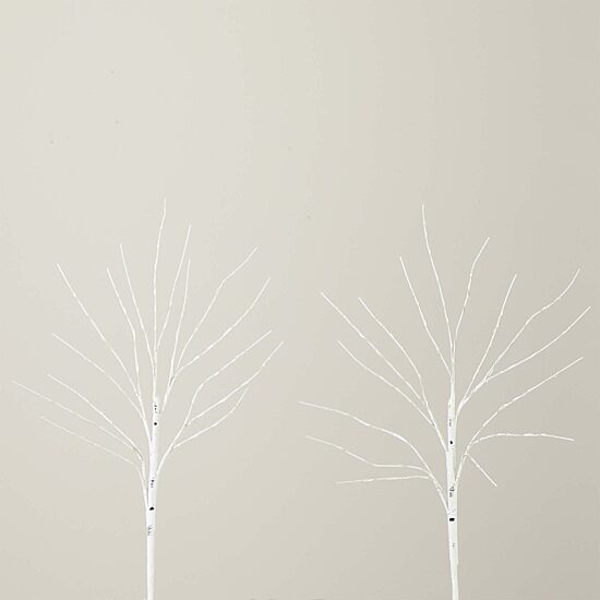 Nearly Natural 24in Pre-Lit Artificial White Birch Branches With 80 Warm White Led Lights 2 Foot Pre-Lit Birch Christmas Tree