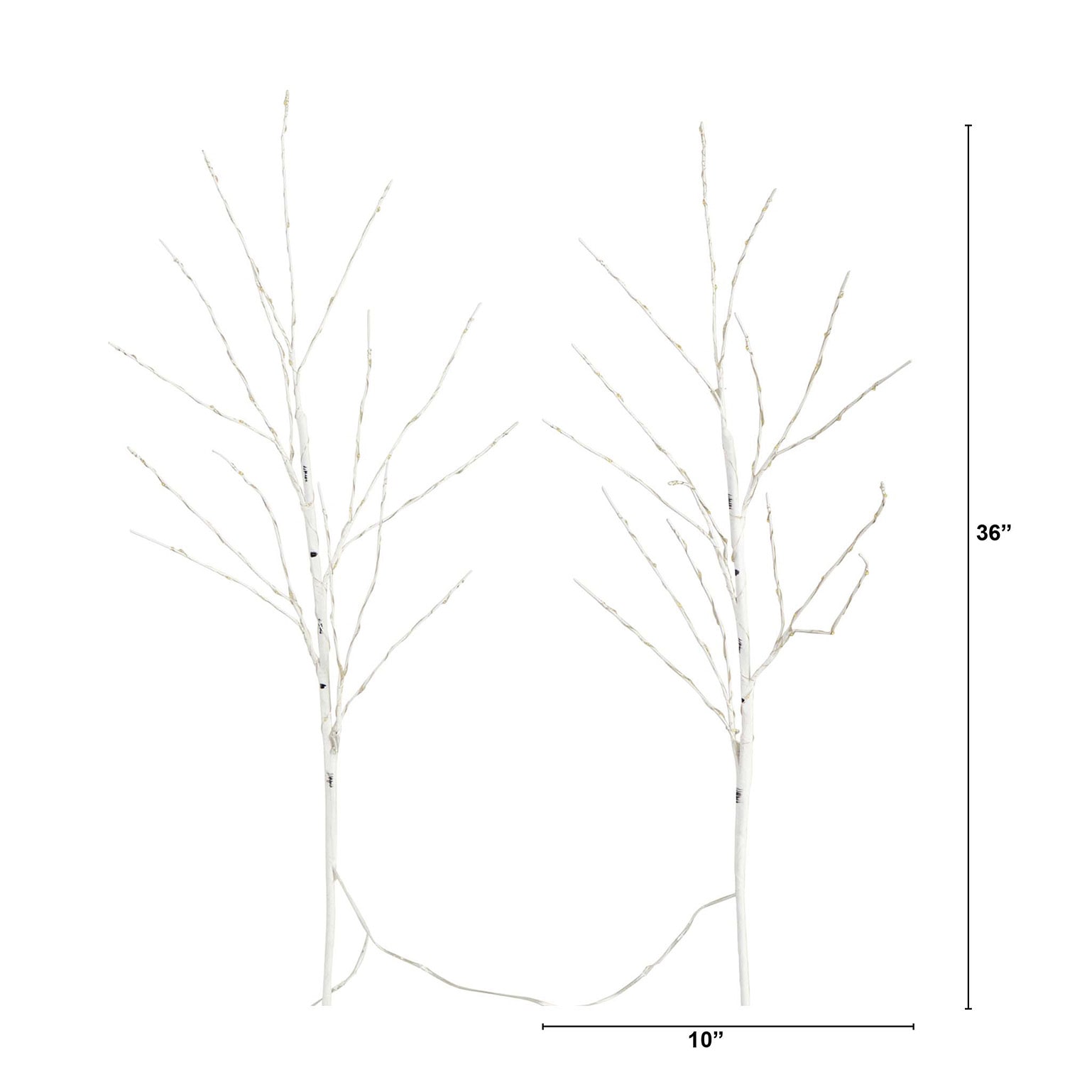 Nearly Natural 36in Pre-Lit Artificial White Birch Branches With 150 Warm White Led Lights 3 Foot Pre-Lit Birch Christmas Tree