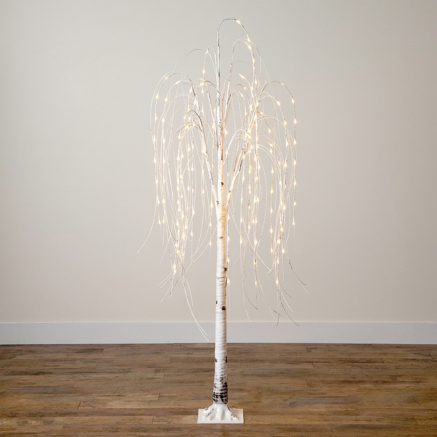 Nearly Natural Pre-Lit Artificial Weeping Willow  With 160 Warm White Led Lights 6 Foot Pre-Lit Willow Christmas Tree