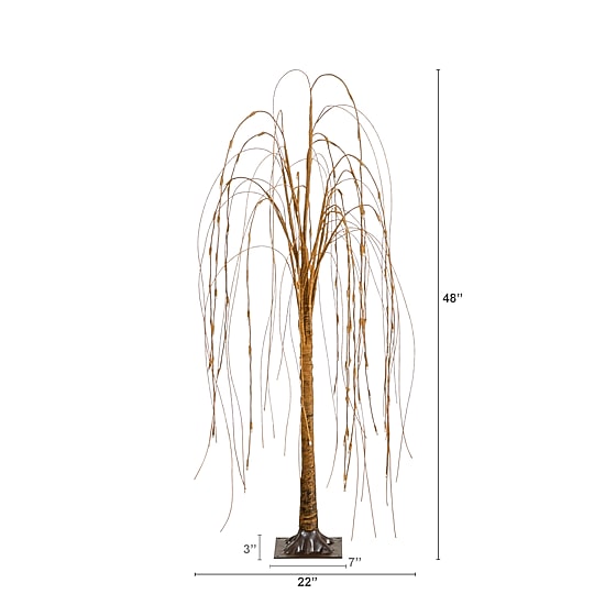 Nearly Natural 4ft Pre-Lit Artificial Willow  With 120 Warm White Led Lights 4 Foot Pre-Lit Willow Christmas Tree