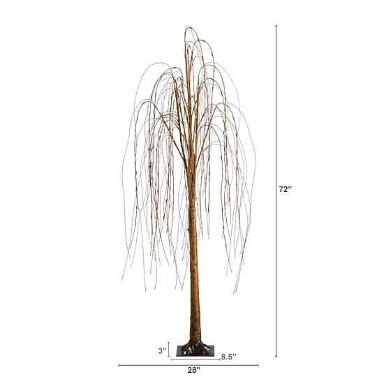 Nearly Natural 6ft Pre-Lit Artificial Willow  With 160 Warm White Led Lights 6 Foot Pre-Lit Willow Christmas Tree