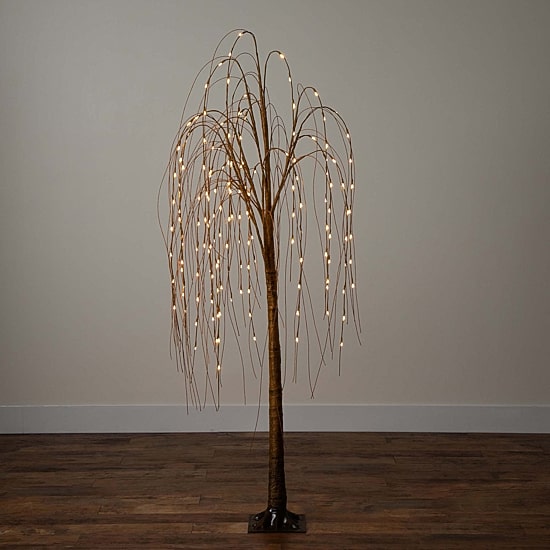 Nearly Natural 6ft Pre-Lit Artificial Willow  With 160 Warm White Led Lights 6 Foot Pre-Lit Willow Christmas Tree