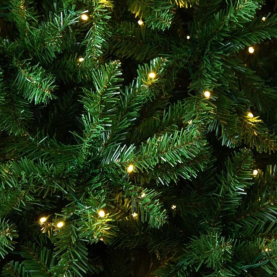 Nearly Natural Artificial Slim Green Mountain Pine  With 1600 Warm White Led Lights And 4660 Branches 14 Feet Pre-Lit Pine Christmas Tree