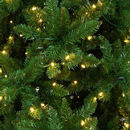 Nearly Natural 15ft Artificial Slim Green Mountain Pine  With 1900 Warm White Led Lights And 5460 Branches Pre-Lit Pine Christmas Tree
