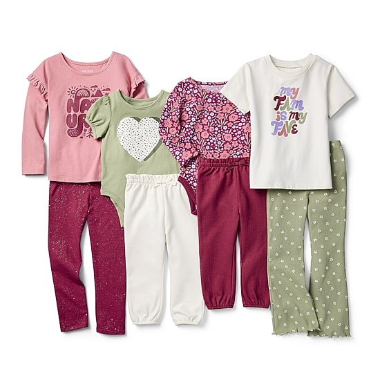 Okie Dokie Toddler & Little Girls Round Neck Long Sleeve Regular Fit Graphic T-Shirt