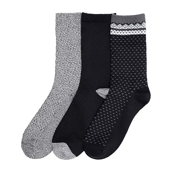 Cuddl Duds Midweight Womens 3 Pair Crew Socks