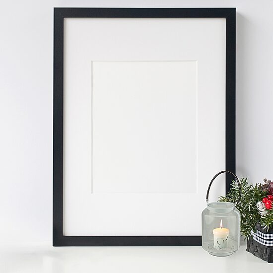 18'' Clear Glass Pillar Candle Lantern with White Metal Frame