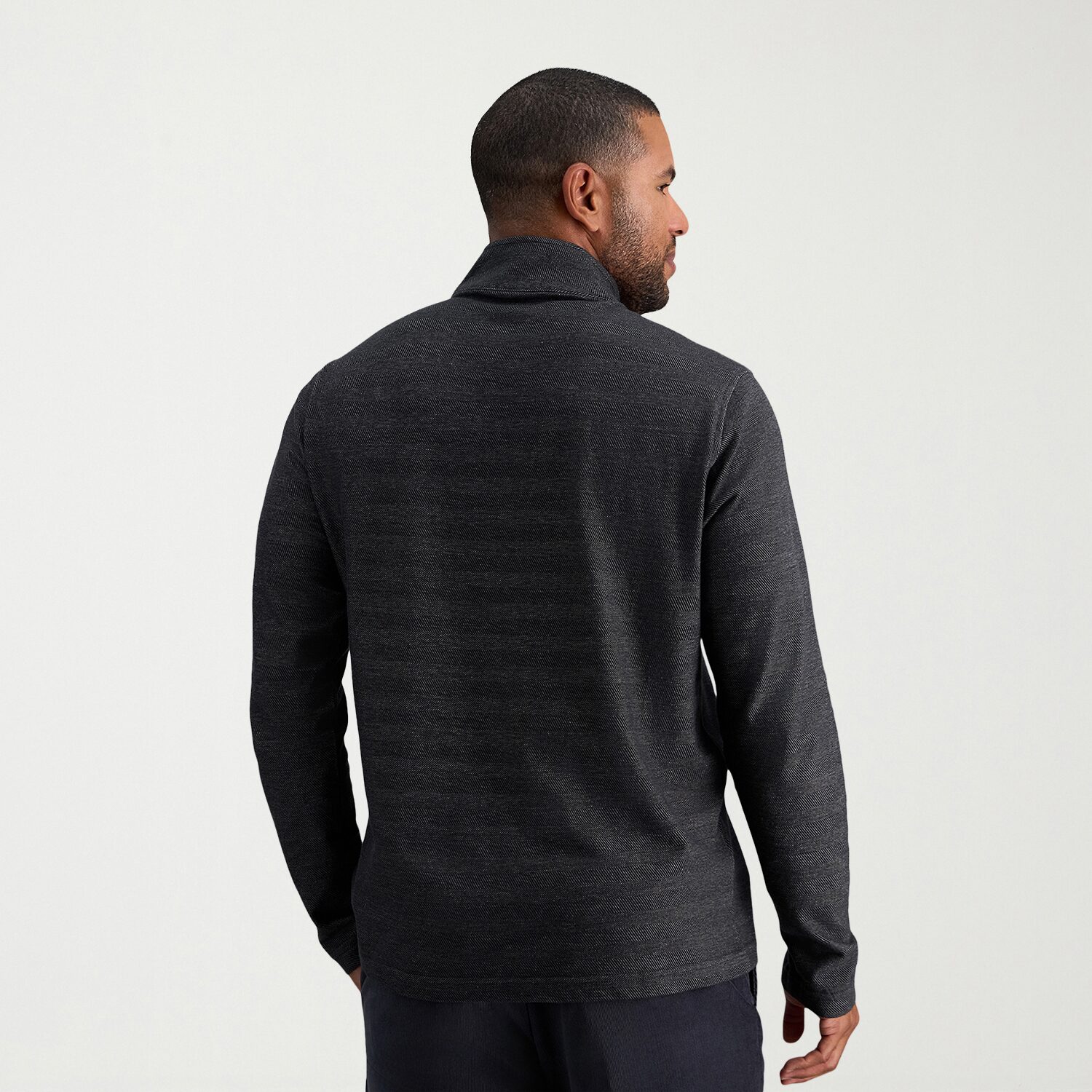 Haggar Mens Mock Neck Long Sleeve Quarter-Zip Pullover