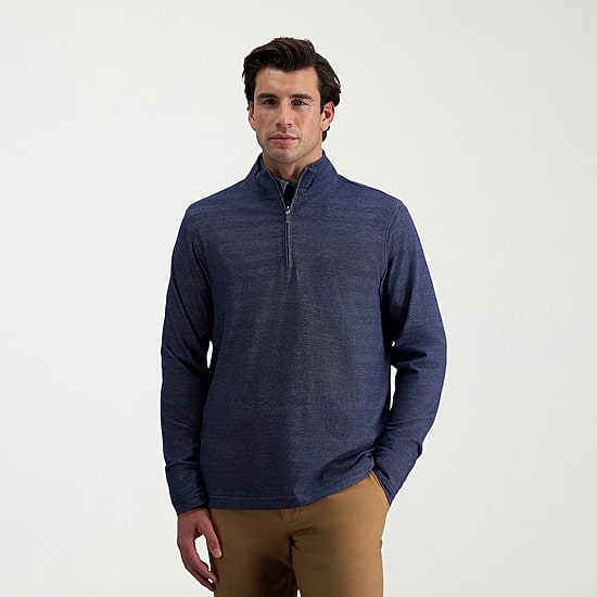 Haggar Mens Mock Neck Long Sleeve Quarter-Zip Pullover