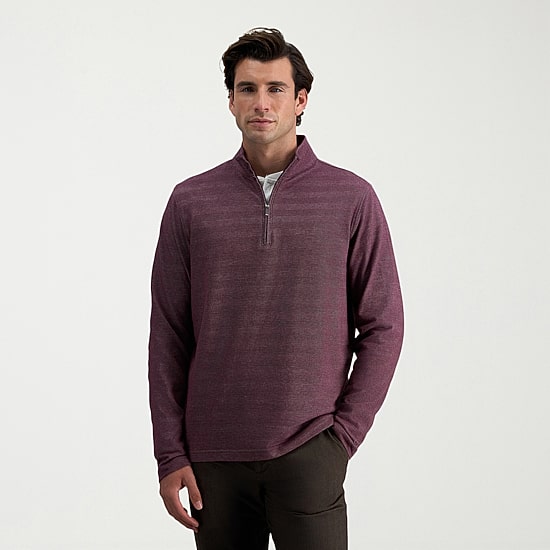 Haggar Mens Mock Neck Long Sleeve Quarter-Zip Pullover