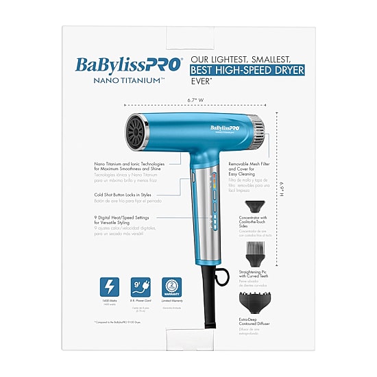 BaByliss Nano Titanium Light Ionic High-Speed Hair Dryer
