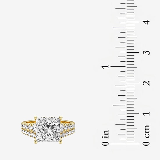 Grown Gorgeous (F, Vs2) Womens 3 5/8 Ct. T.W. Lab Grown White Diamond 14K Gold or Platinum Princess-cut Side Stone Bridal Set