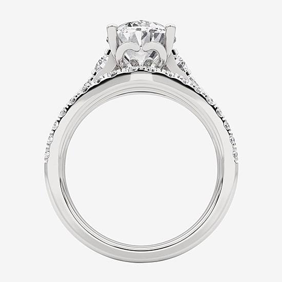 Grown Gorgeous (F, Vs2) Womens 3 5/8 Ct. T.W. Lab Grown White Diamond 14K Gold or Platinum Oval Side Stone Bridal Set