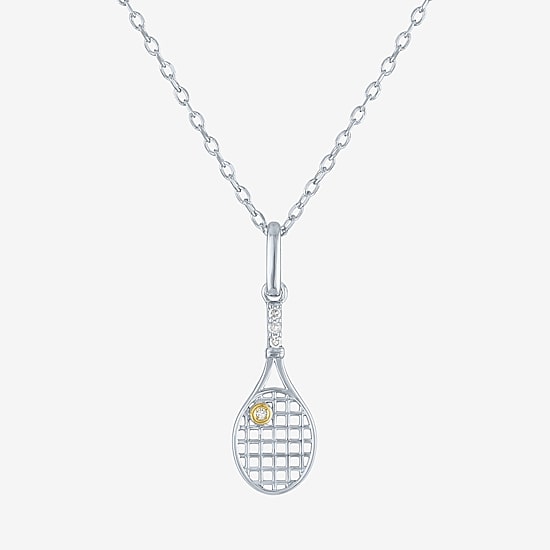 Diamond Accent (G-H Womens Diamond Accent Lab Grown White Diamond Accent Sterling Silver 16 Inch Pendant Necklace