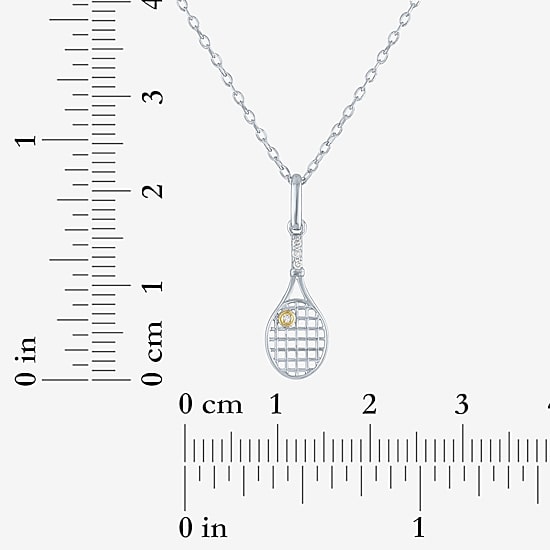 Diamond Accent (G-H Womens Diamond Accent Lab Grown White Diamond Accent Sterling Silver 16 Inch Pendant Necklace