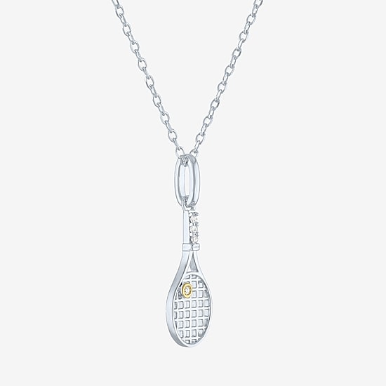 Diamond Accent (G-H Womens Diamond Accent Lab Grown White Diamond Accent Sterling Silver 16 Inch Pendant Necklace
