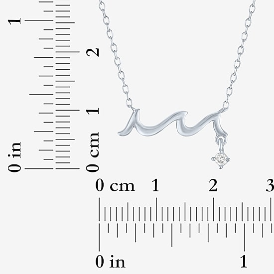 Diamond Accent (G-H Womens Diamond Accent Lab Grown White Diamond Accent Sterling Silver 16 Inch Pendant Necklace