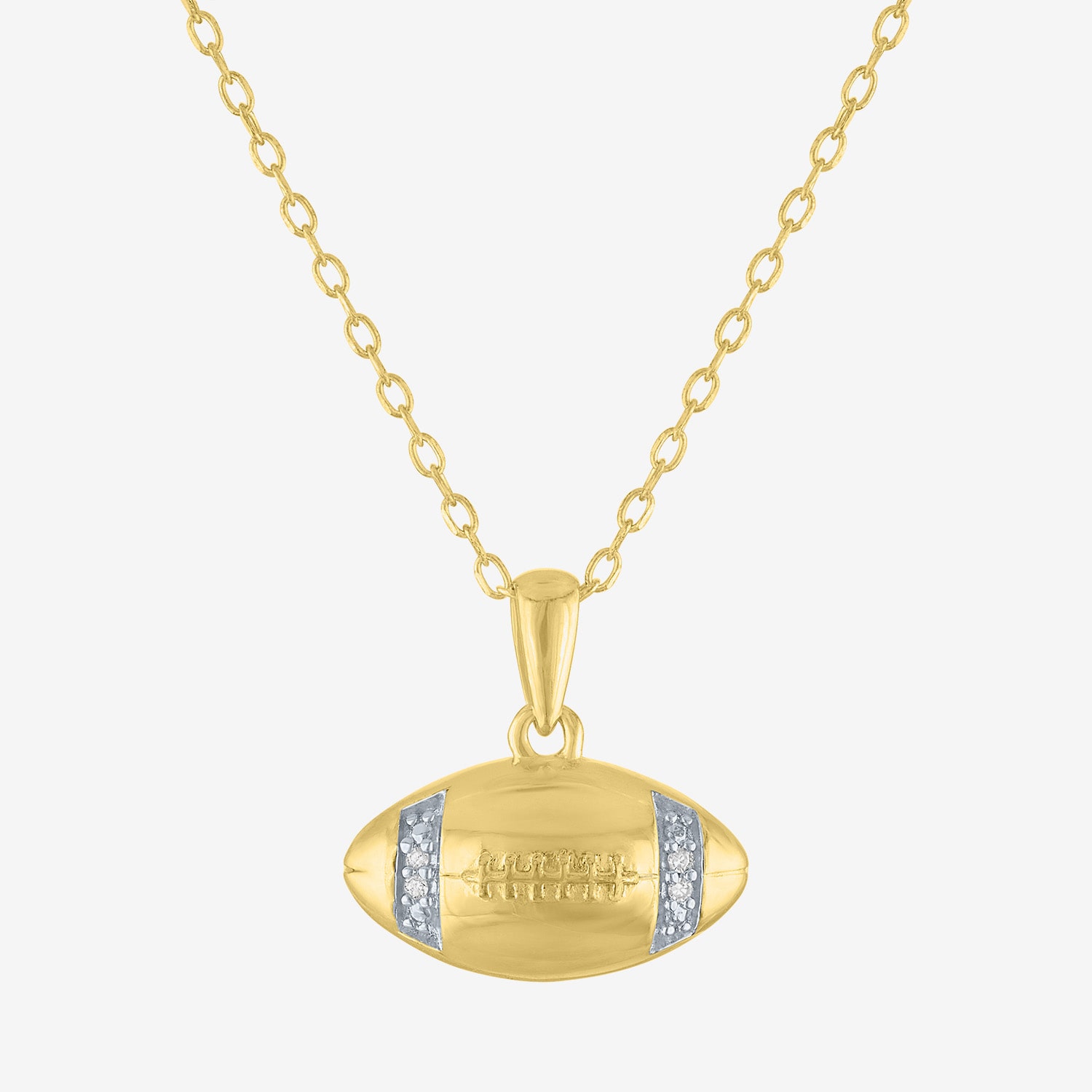 Diamond Accent (G-H Womens Diamond Accent Lab Grown White Diamond Accent 14K Gold Over Silver 16 Inch Pendant Necklace