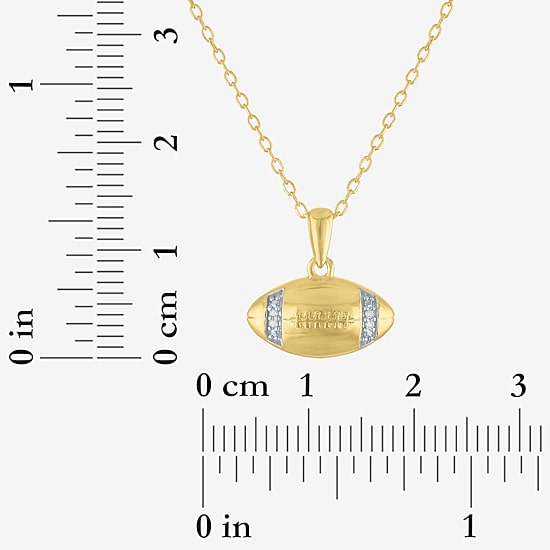 Diamond Accent (G-H Womens Diamond Accent Lab Grown White Diamond Accent 14K Gold Over Silver 16 Inch Pendant Necklace