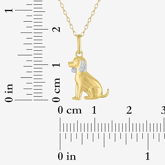 Diamond Accent (G-H Womens Diamond Accent Lab Grown White Diamond Accent 14K Gold Over Silver 16 Inch Pendant Necklace