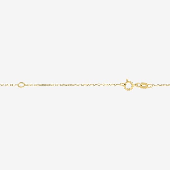 Diamond Accent (G-H Womens Diamond Accent Lab Grown White Diamond Accent 14K Gold Over Silver 16 Inch Pendant Necklace