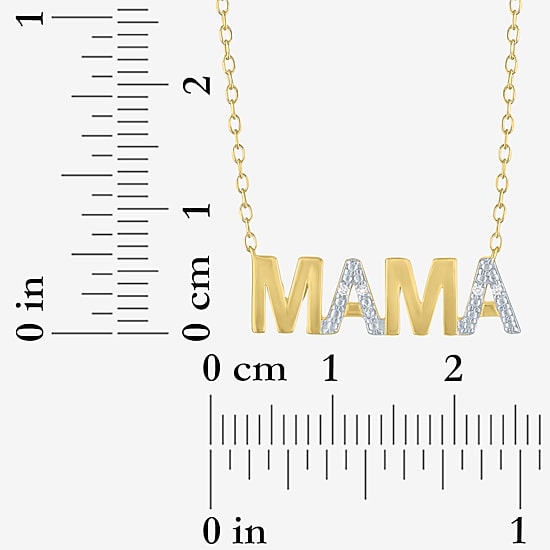 Diamond Accent (G-H Womens Diamond Accent Lab Grown White Diamond Accent 14K Gold Over Silver 16 Inch Pendant Necklace