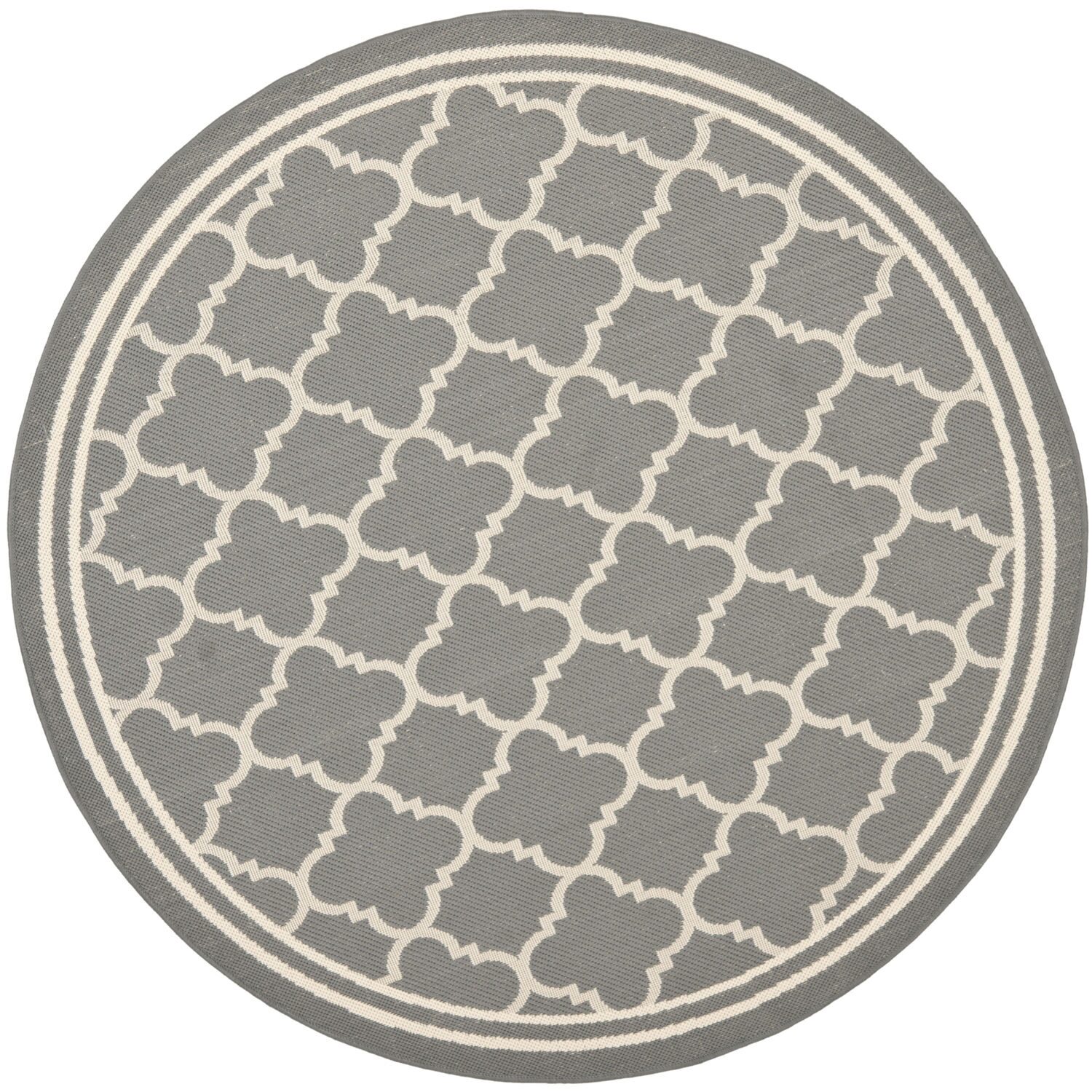 Safavieh Courtyard Collection Crispian Geometric Indoor/Outdoor Round Area Rug