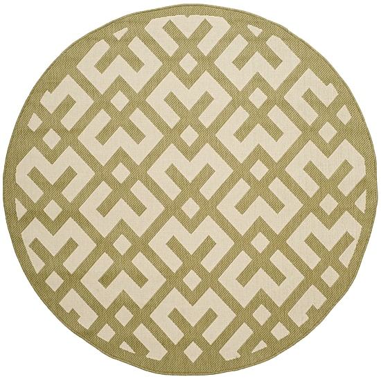 Safavieh Courtyard Collection Darrin Geometric Indoor/Outdoor Round Area Rug