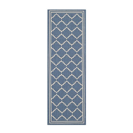 Safavieh Courtyard Collection Skin Geometric Indoor/Outdoor Runner Rug