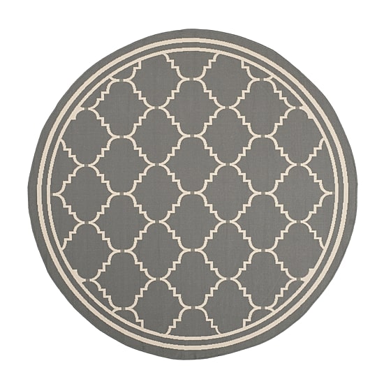 Safavieh Courtyard Collection Skin Geometric Indoor/Outdoor Round Area Rug