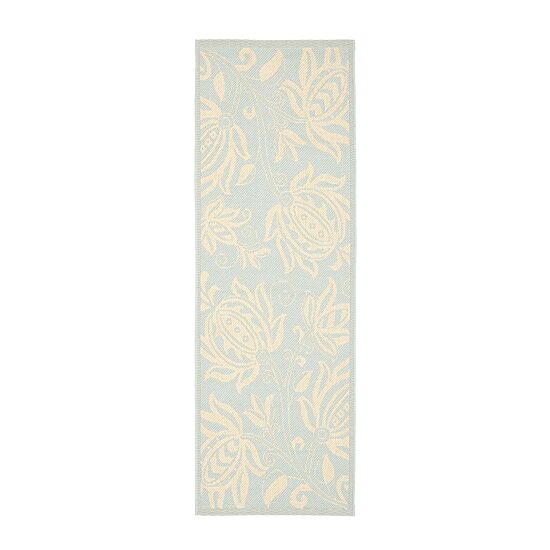 Safavieh Courtyard Collection Tarek Floral Indoor/Outdoor Runner Rug