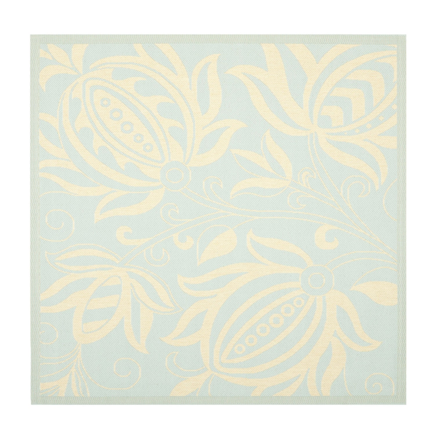 Safavieh Courtyard Collection Tarek Floral Indoor/Outdoor Square Area Rug