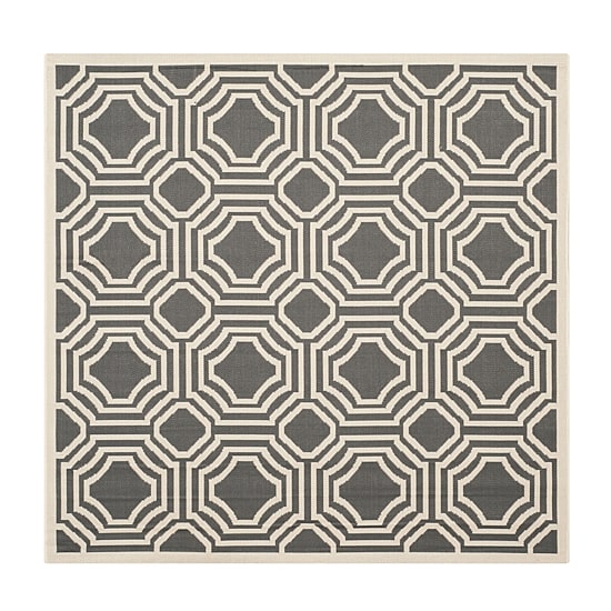 Safavieh Courtyard Collection Torma Geometric Indoor/Outdoor Square Area Rug