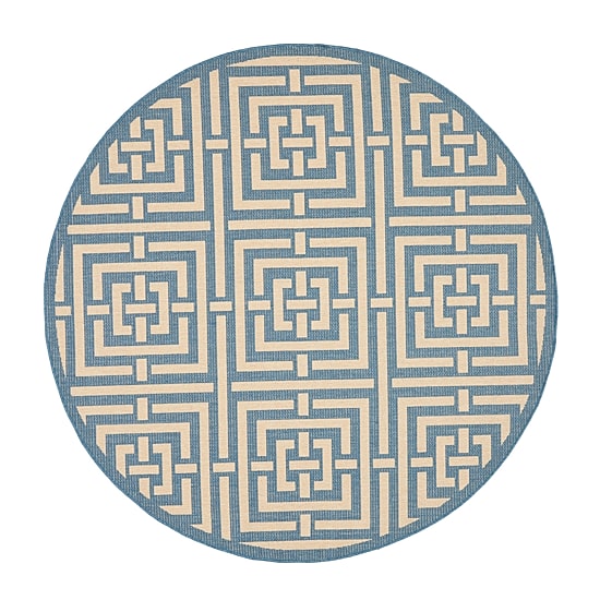 Safavieh Courtyard Collection Varvara Geometric Indoor/Outdoor Round Area Rug